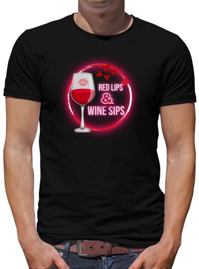 TShirt-People Red Lips and Wine sips T-Shirt Herren 