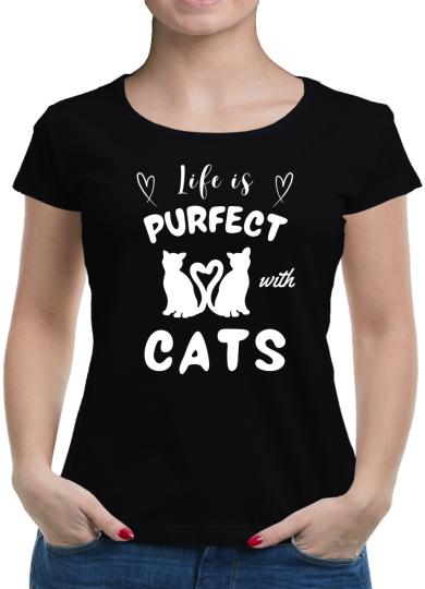 TShirt-People Life is pawfect with cats T-Shirt Damen 