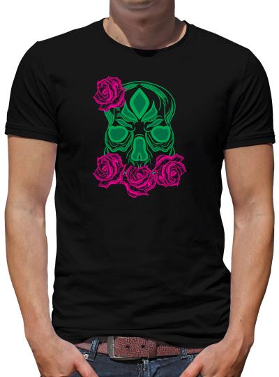 TShirt-People Lineart Skull Rose T-Shirt Herren 