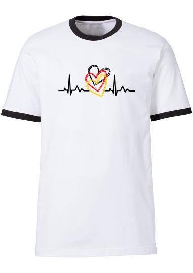 Kontrast Shirt Deutschland Herzschlag 