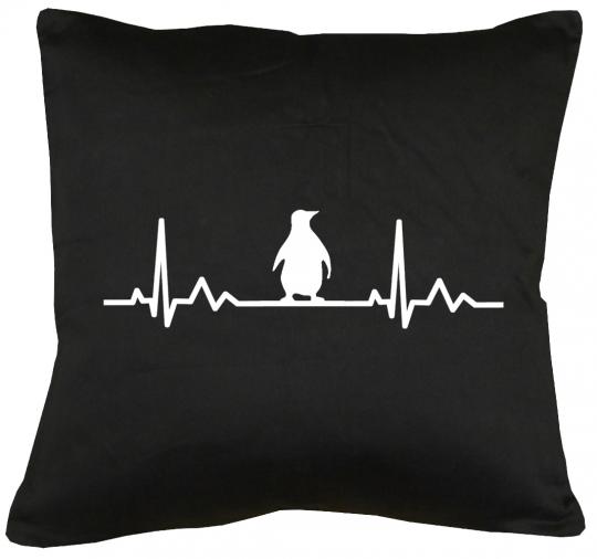 Herzschlag Pinguin Kissen mit Füllung 40x40cm 