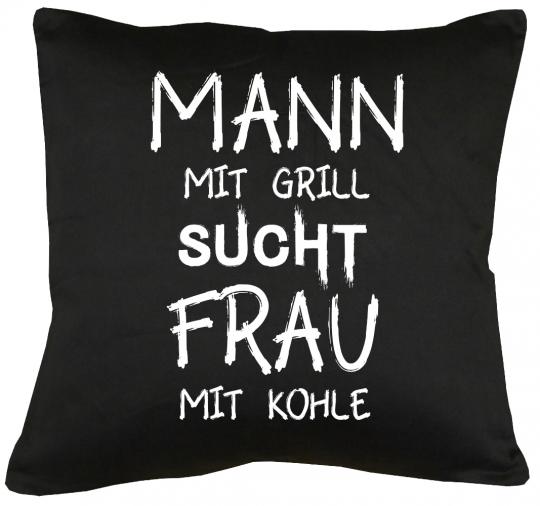 Mann mit Grill Kissen mit Füllung 40x40cm 