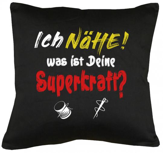 Ich nähe, was ist Deine Superkraft Kissen mit Füllung 40x40cm 