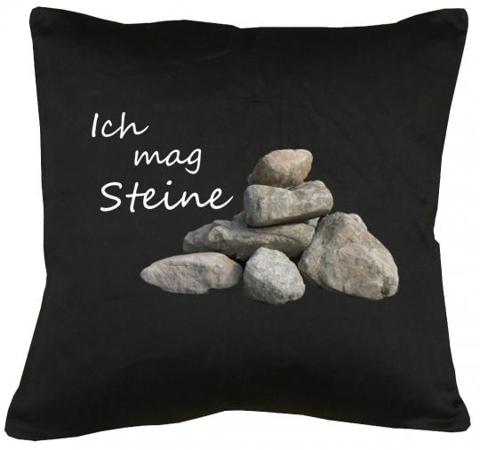 Ich mag Steine Kissen mit Füllung 40x40cm 