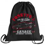 Toretto Garage Sportbeutel  bedruckter Turnbeutel mit Kordeln 