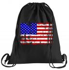 USA Vintage Flagge Fahne Sportbeutel  bedruckter Turnbeutel mit Kordeln 