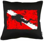 Taucherflagge Kissen mit Füllung 40x40cm 