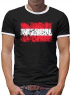sterreich Vintage Flagge Fahne Kontrast T-Shirt Herren 