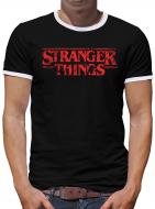 Stranger Logo Things Kontrast T-Shirt Herren 