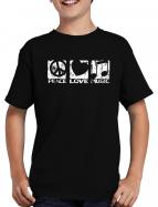 Peace Love Music T-Shirt Hippie Flower Power 
