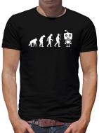 Evolution Roboter T-Shirt Spass Fun Sprüche Cyborg 