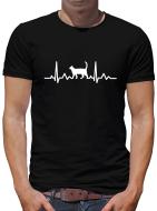 Herzschlag Katze T-Shirt Herzfrequenz EKG Heart L