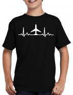 Herzschlag Flugzeug T-Shirt EKG Heart Herz 