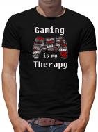 Gaming is my Therapy T-Shirt Herren Gamer 8 Bit Arcade 