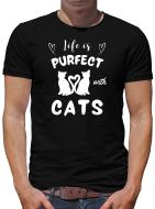 TShirt-People Life is pawfect with cats T-Shirt Herren 