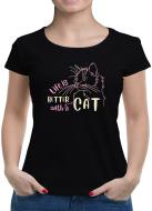 TShirt-People Life is better with a cat T-Shirt Damen 