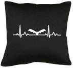 Herzschlag Fledermaus Kissen mit Füllung 40x40cm 