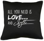 All you need is Love and Sylt Kissen mit Füllung 40x40cm 