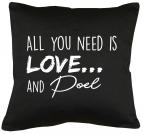 All you need is Love and Poel Kissen mit Füllung 40x40cm 