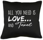 All you need is Love and Texel Kissen mit Füllung 40x40cm 