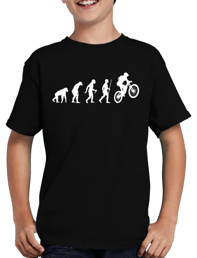 Candymix – T-Shirt Uomo Con Stampa Bicicletta Tandem “Evoluzione Umana”, 100% Cotone, Vestibilità Standard, Taglie Dalla XS Alla 5XL